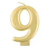 swieczka na tort cyfra 9 zlota godan