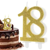 swieczka na tort liczba 18 zlota partydeco 1 szt