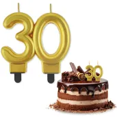 swieczka na tort liczba 30 beauty and charm zloty godan 8 cm