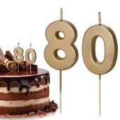 swieczki na tort liczba 80 zloty 4 5 cm 2 szt