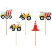 swieczki pikery budowa pojazdy i pacholek mix godan 7 cm 5 szt