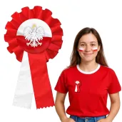 swieto 11 listopada konstytucja 3 maja kotylion narodowy flaga polski z godlem bialo czerwony