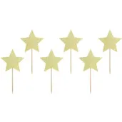 szpilki drewniane gwiazdki zloty partydeco 11 5 cm 6 szt