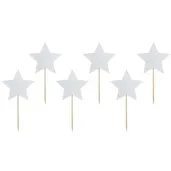 szpilki drewniane jednorozec gwiazdki partydeco 11 5cm 6 szt