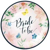 talerzyki papierowe bride to be wieczor panienski rozowy partypal 18 cm 6 szt