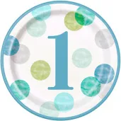 talerzyki papierowe first birthday unique 23 cm 8 szt