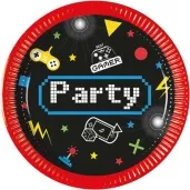talerzyki papierowe gaming party procos 20 cm 8 szt