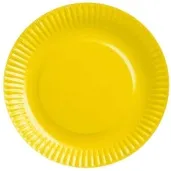talerzyki papierowe gladkie zolte 18 cm 6 szt