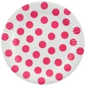 talerzyki papierowe groszki magenta godan 18 cm 6 szt