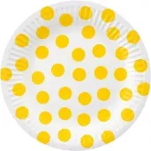 talerzyki papierowe groszki zolte 18 cm 6 szt