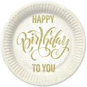 talerzyki papierowe happy birthday to you bialy maki 23 cm 8 szt