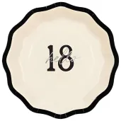 talerzyki papierowe jednorazowe na 18 urodziny hello 18 kremowe 18 cm 6 szt