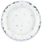 talerzyki papierowe jednorozec gwiazdki partydeco 18 cm 6 szt