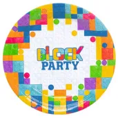 talerzyki papierowe klocki block party partypal 18 cm 6 szt