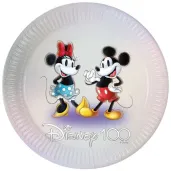 talerzyki papierowe myszka mickey i minnie disney 100 procos 23 cm 8 szt