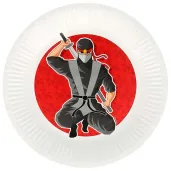 talerzyki papierowe ninja bialy czerwony boland 23 cm 8 szt