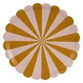 talerzyki papierowe paski br zowy be owy partydeco 21 cm 6 szt