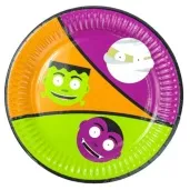 talerzyki papierowe potworki halloween congee 18cm 6 szt