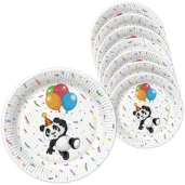talerzyki papierowe urodzinowy mis panda maki 18 cm 8 szt