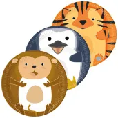 talerzyki papierowe zwierzatka zoo procos 23 cm 8 szt