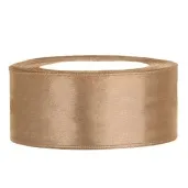 tasiemka satynowa classic zloty jasny partydeco 25 mm 25 m
