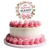 topper papierowy dzien matki dla najlepszej mamy 18 cm