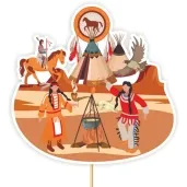 topper papierowy indianska wioska 20 cm