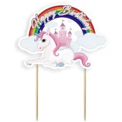 topper papierowy jednorozec happy birthday 19 cm