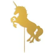topper papierowy jednorozec zlota 15 cm