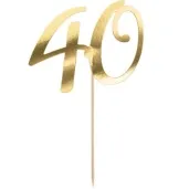 topper papierowy liczba 40 zloty partydeco 20 5 cm