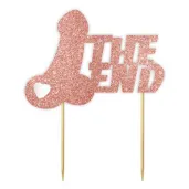 topper papierowy the end penisek i serce rose gold brokat 14 x 17 5 cm