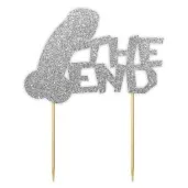 topper papierowy the end penisek srebrny brokat 14 x 17 5 cm