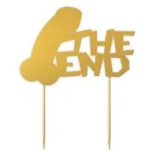 topper papierowy the end penisek zloty 14 x 17 5 cm