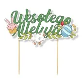 topper papierowy wielkanocna radosc wesolego alleluja zielony 17x15 cm