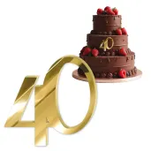 topper z pleksy bok tortu cyfra 40 zloty lustrzany 9 5 x 9 5 cm