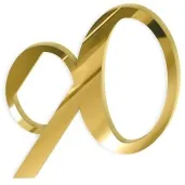 topper z pleksy cyfra 90 urodziny zloty lustrzany 9 5x9 5 cm