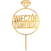 topper z pleksy wieczor panienski pierscionek zloty godan 10x18 cm
