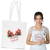 torba eko kochanej mamie serce bialy 40x35 cm