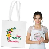 torba eko moja mama jest najpiekniejsza bialy 40x35 cm