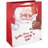 torebka prezentowa swiety mikolaj santa claus is coming back to town partypal 32x26 cm