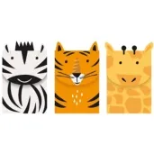 torebki papierowe zwierzeta safari unique 3 szt