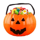 wiaderko na cukierki mini dynia usmiechnieta 7 7 6 cm