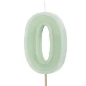 wieczka na tort cyfra 0 zielony partydeco 10 cm