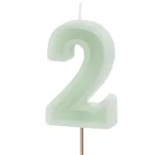 wieczka na tort cyfra 2 zielony partydeco 10 cm