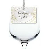 wizytowka z klamerka gold line podziekowanie 10 szt