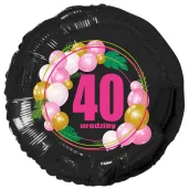 xx balon czarny 40 urodziny roz baloniki