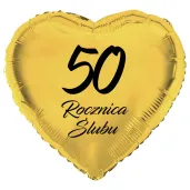 xx balon foliowy serce 50 rocznica slubu zloty 18 hrt