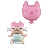 xx balon foliowy tekturz tko z kotkiem 43x46 cm i 35x37 cm mix 1 op 2 szt