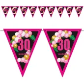 xx baner flagi 30 urodziny roz baloniki