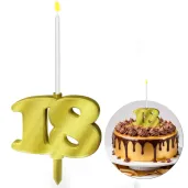 xx cyfra pod swieczke na tort liczba 18 zlota